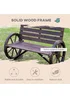 Outsunny 2 Seater Garden Bench Outdoor Garden Armrest Chair with Wooden Cart Wagon Wheel - No Size Image 4