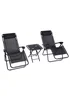 Outsunny 3 PCs Sun Lounger Table & Chairs Set with Cup Holders - No Size Image 2