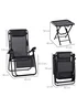 Outsunny 3 PCs Sun Lounger Table & Chairs Set with Cup Holders - No Size Image 3