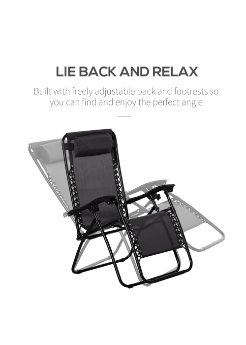 Outsunny 3 PCs Sun Lounger Table & Chairs Set with Cup Holders - No Size Image 4