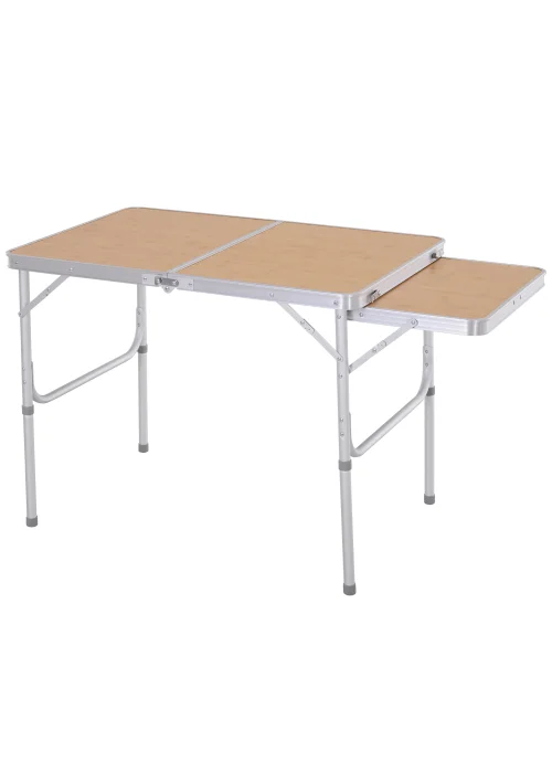 Outsunny Portable Aluminium Picnic Table with Side Desktop (90x70cm) - No Size Image 1