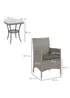 Outsunny Rattan Bistro Set Garden Chair Table Patio Outdoor Light Grey - One Size Image 3