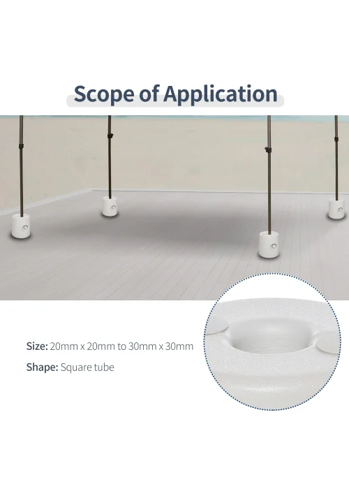 Outsunny 4pc Canopy Tent Weight Rapid Clip Gazebo Feet Fill with Water or Sand White - No Size Image 4