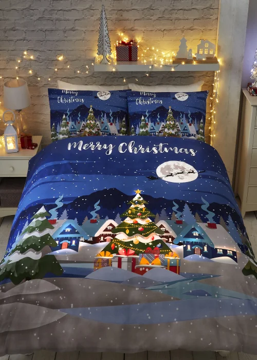 Bedlam Christmas Kids Glow In The Dark Duvet Cover - Single Image 1