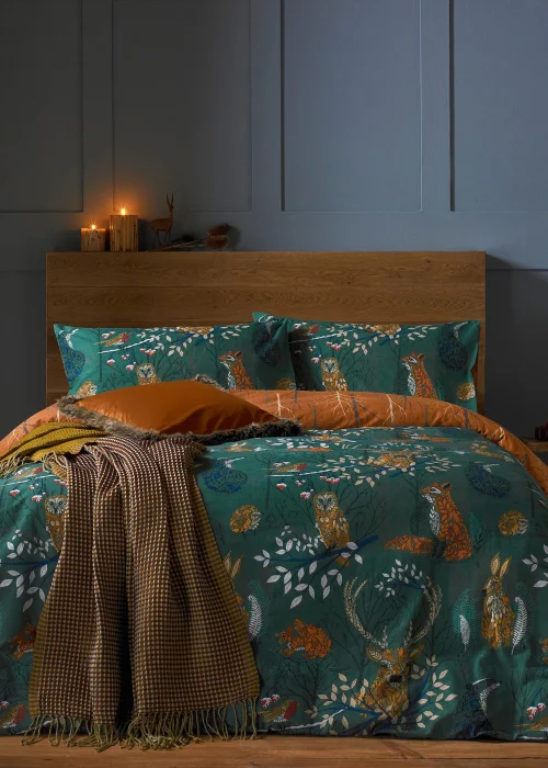 furn. Forest Fauna Woodland Duvet Cover Set - Double Image 1