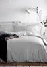 Yard Hebden Melange Grey Stripe Duvet Cover Set Grey - Single Image 1