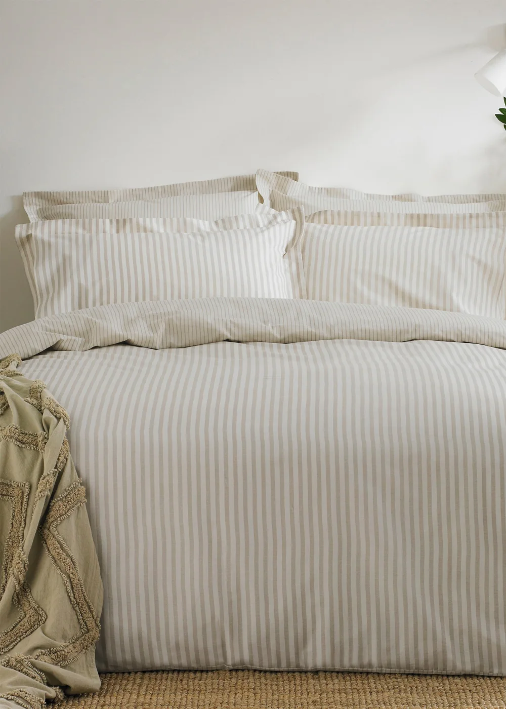 Yard Hebden Melange Natural Stripe Duvet Cover Set - King Image 1