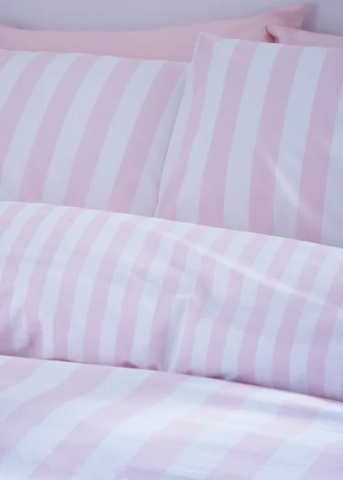 Sassy B Bedding Stripe Tease Reversible Duvet Cover Set Pink - Single Image 3