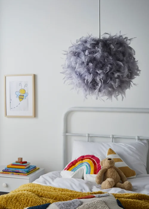 Glow Feather Shade Grey (30cm x 40cm) - One Size Image 1