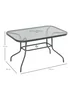 Outsunny Metal Garden Table with Umbrella Hole, 120L x 80Wcm - No Size Image 3