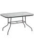Outsunny Metal Garden Table with Umbrella Hole, 120L x 80Wcm - No Size Image 2
