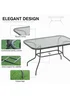 Outsunny Metal Garden Table with Umbrella Hole, 120L x 80Wcm - No Size Image 5