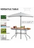 Outsunny Metal Garden Table with Umbrella Hole, 120L x 80Wcm - No Size Image 4