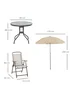 Outsunny 6 Piece Patio Dining Set with Umbrella with Folding Chairs - No Size Image 3