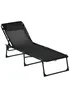 Outsunny Foldable Sun Lounger, Outdoor 4 Level Adjustable Backrest Reclining Chaise Chair - No Size Image 1