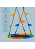 Outsunny Saucer Tree Swing Metal Tube Adjustable Rope Garden Blue Green Orange - One Size Image 4