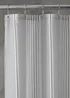 Catherine Lansfield Textured Stripe Shower Curtain - One Size Image 2