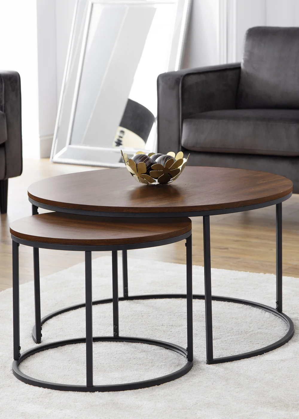 Julian Bowen Bellini Round Nesting Coffee Table (50 x 80 x 80 cm) - One Size Image 3