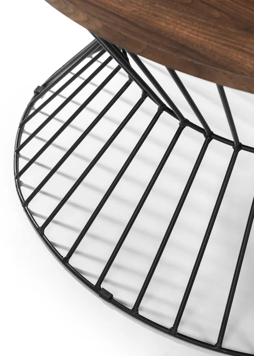 Julian Bowen Jersey Round Wire Coffee Table Walnut & Black (40 x 80 x 80 cm) - No Size Image 5
