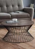Julian Bowen Jersey Round Wire Coffee Table Walnut & Black (40 x 80 x 80 cm) - No Size Image 1