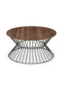 Julian Bowen Jersey Round Wire Coffee Table Walnut & Black (40 x 80 x 80 cm) - No Size Image 2