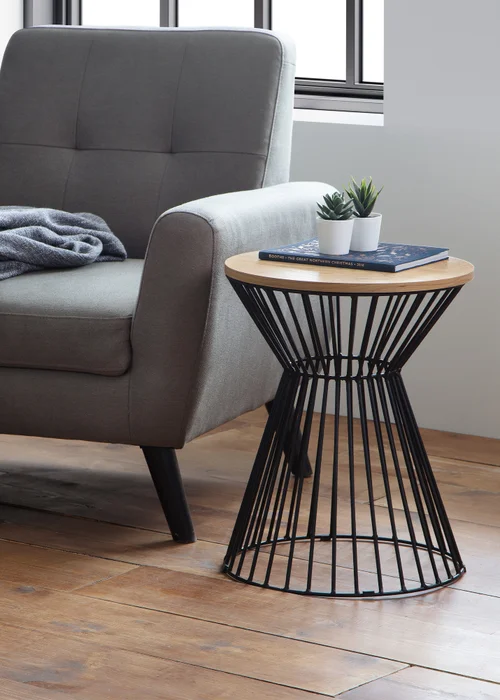 Julian Bowen Jersey Round Wire Lamp Table (50 x 40 x 40 cm) - No Size Image 1