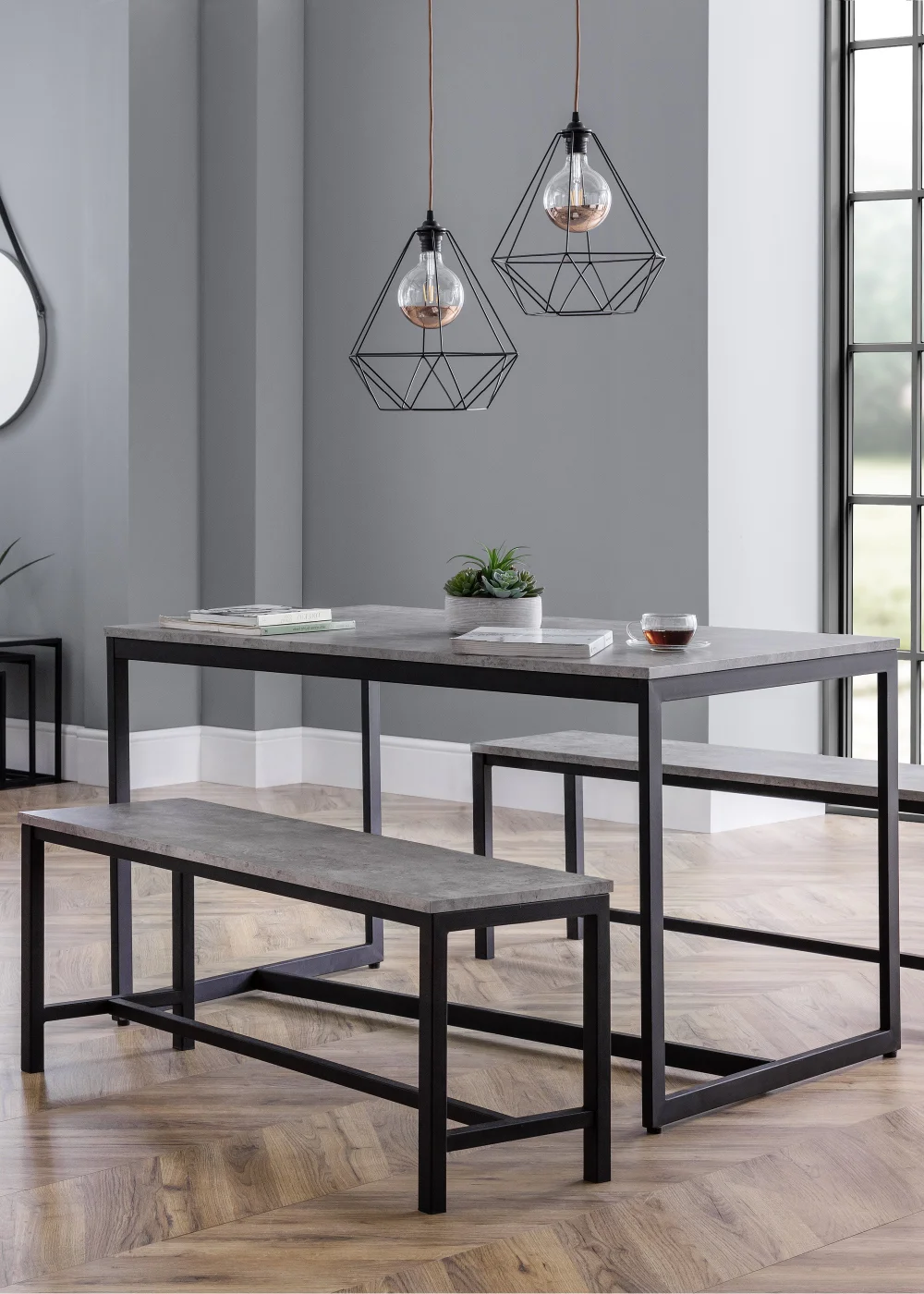 Julian Bowen Staten Concrete Bench (45 x 110 x 36 cm) - One Size Image 1