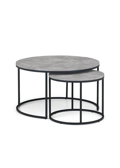 Julian Bowen Staten Concrete Round Nesting Coffee Table (50 x 80 x 80 cm) - One Size Image 2