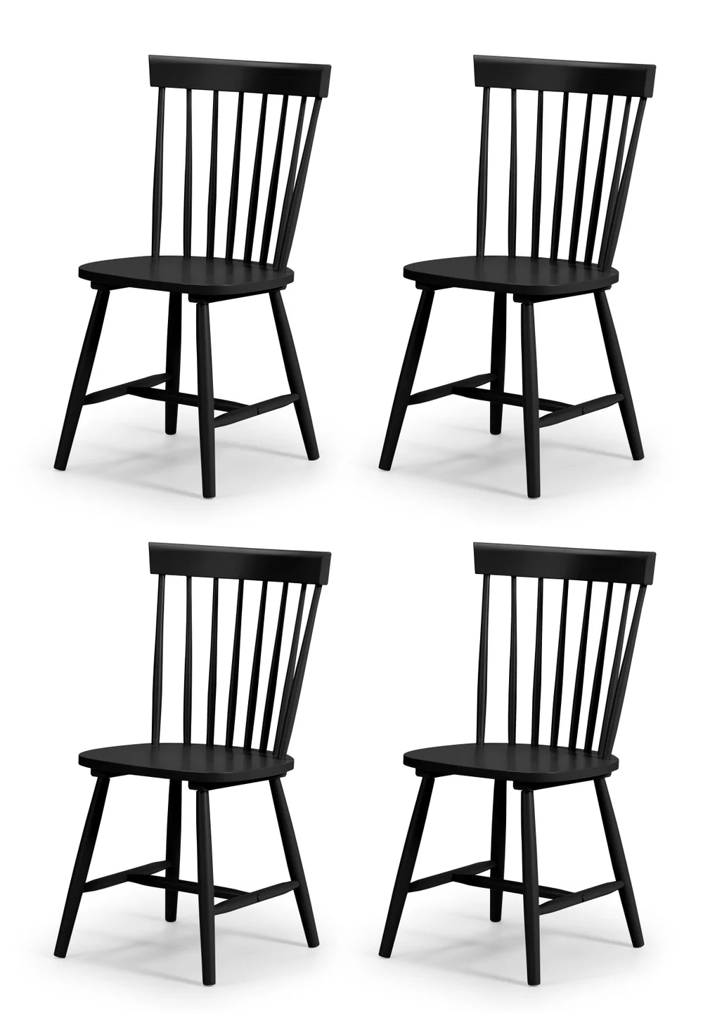 Julian Bowen Set Of 4 Torino Chairs Black (90 x 52 x 49 cm) - No Size Image 1