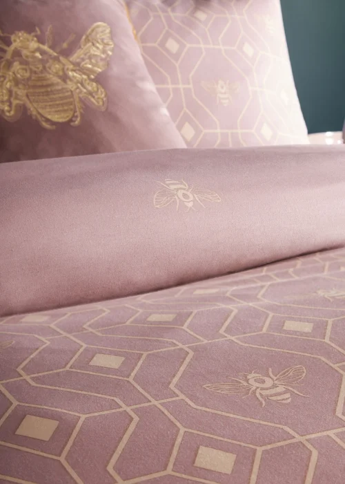 furn. Bee Deco Geometric Duvet Cover Set Blush - Single Image 3