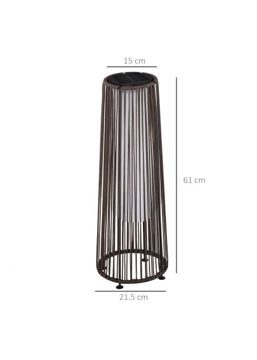 Outsunny Garden Solar Powered Lights Woven Wicker Lantern - No Size Image 3