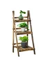 Outsunny Wooden Folding Flower Pot Stand 3 Tier - No Size Image 2