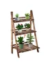 Outsunny Wooden Folding Flower Pot Stand 3 Tier - No Size Image 1