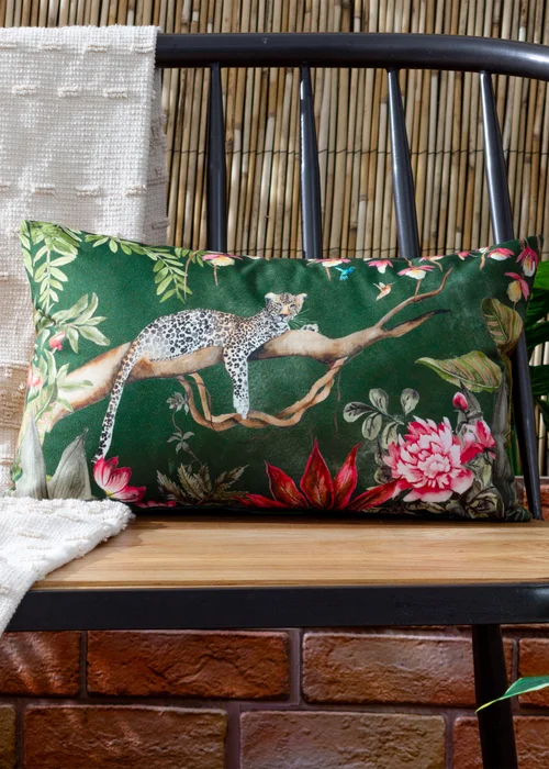 Evans Lichfield Leopard Outdoor Filled Cushion (30cm x 50cm x 8cm) - One Size Image 1