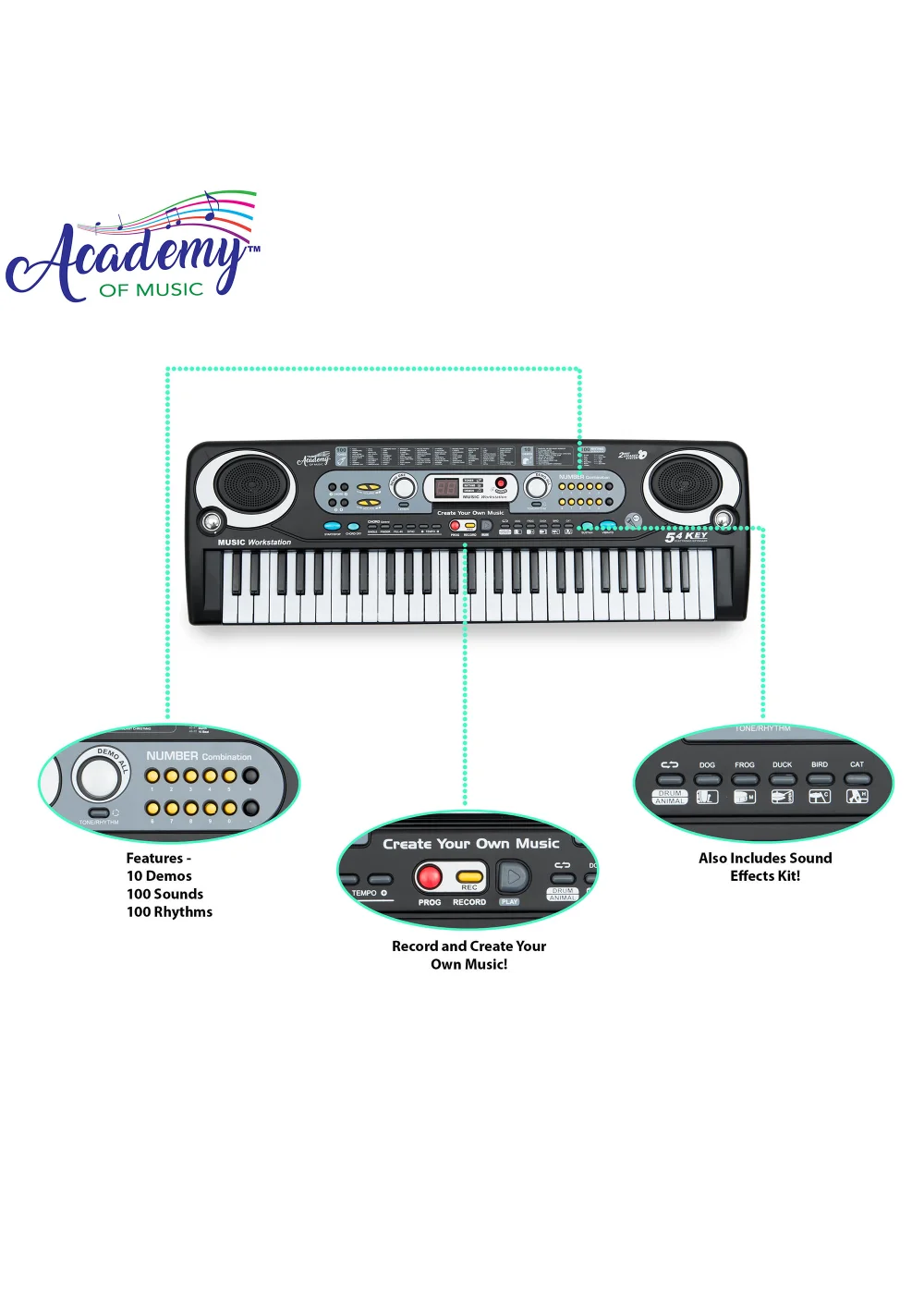 Toyrific Academy of Music T100 Keyboard - No Size Image 2