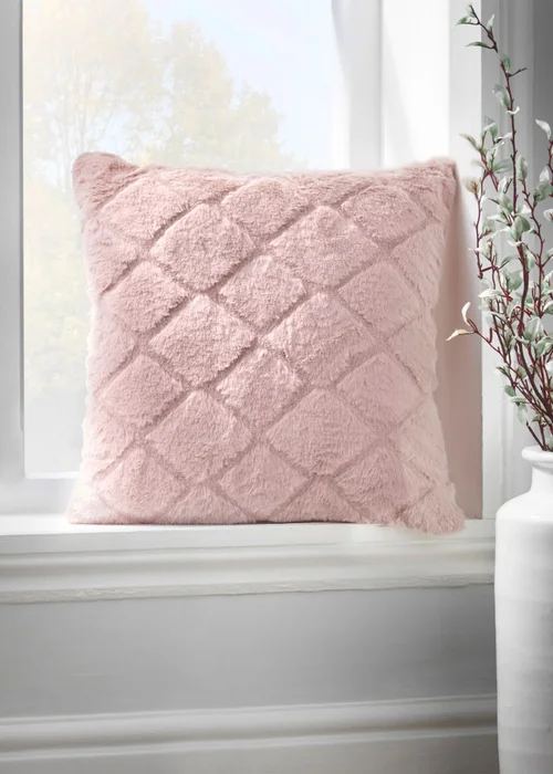 Catherine Lansfield Cosy Diamond Cushion (43x43cm) - 43W X 43D Image 2
