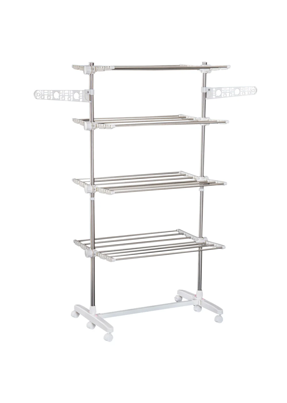 HOMCOM 4 Layer Folding Rail Airer Dryer Rack (172cm x 80-142cm x 55cm) - No Size Image 2