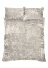 Catherine Lansfield Crushed Velvet Duvet Cover Set Natural - Double Image 5