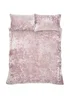 Catherine Lansfield Crushed Velvet Duvet Cover Set Blush Pink - Double Image 5