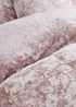 Catherine Lansfield Crushed Velvet Duvet Cover Set Blush Pink - Double Image 3