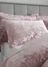 Catherine Lansfield Crushed Velvet Duvet Cover Set Blush Pink - Double Image 2