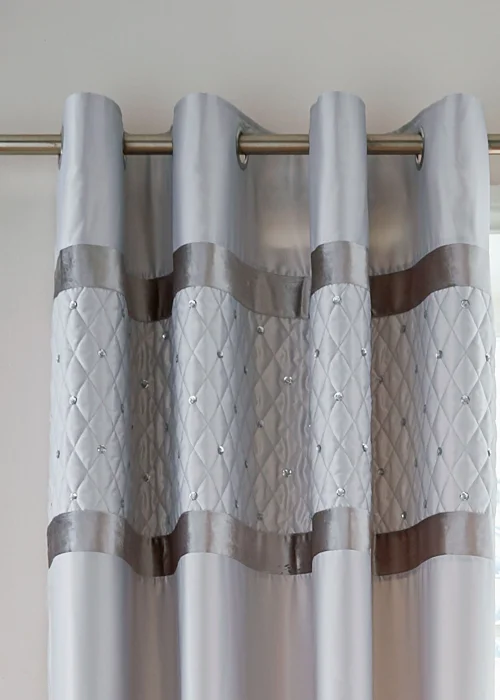 Catherine Lansfield Sequin Cluster Lined Eyelet Curtains - 66W X 72D (168x183cm) Image 2