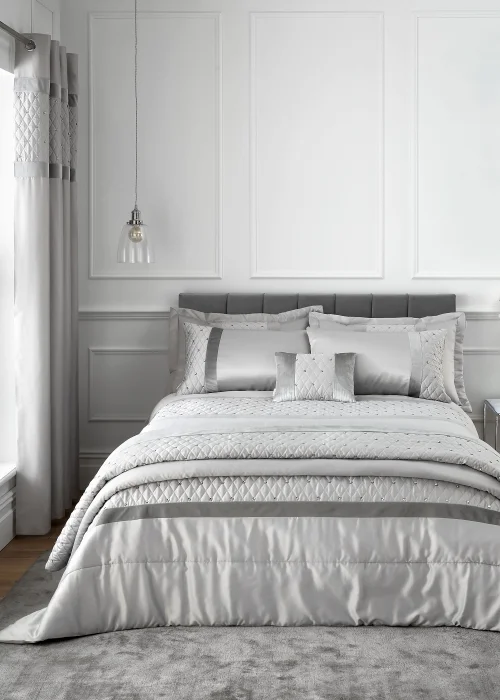 Catherine Lansfield Sequin Cluster Lined Eyelet Curtains - 66W X 72D (168x183cm) Image 3