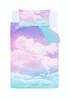 Catherine Lansfield Ombre Rainbow Clouds Reversible Duvet Cover Set Pastel - Single Image 5