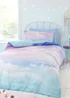 Catherine Lansfield Ombre Rainbow Clouds Reversible Duvet Cover Set Pastel - Single Image 1