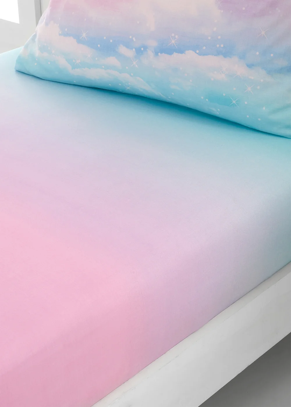 Catherine Lansfield Ombre Rainbow Clouds Fitted Bed Sheet - Fitted Single Image 1