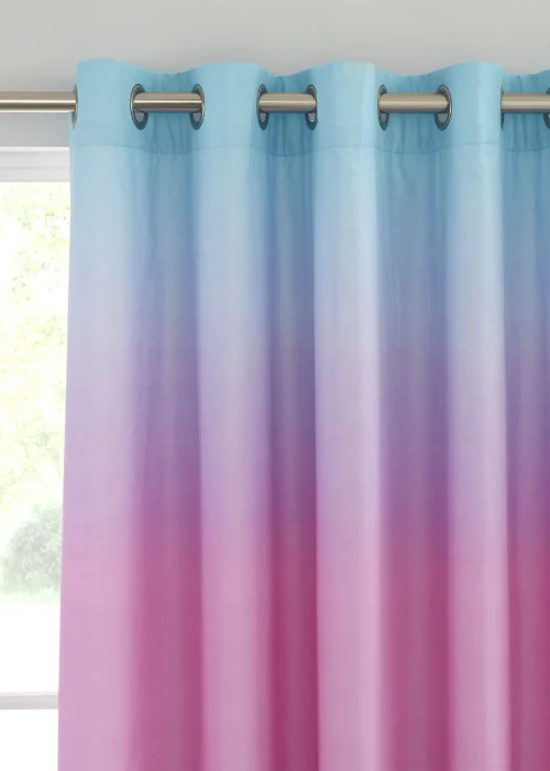 Catherine Lansfield Ombre Rainbow Clouds Eyelet Lined Curtains Pastel - 66W X 72D (168x183cm) Image 2