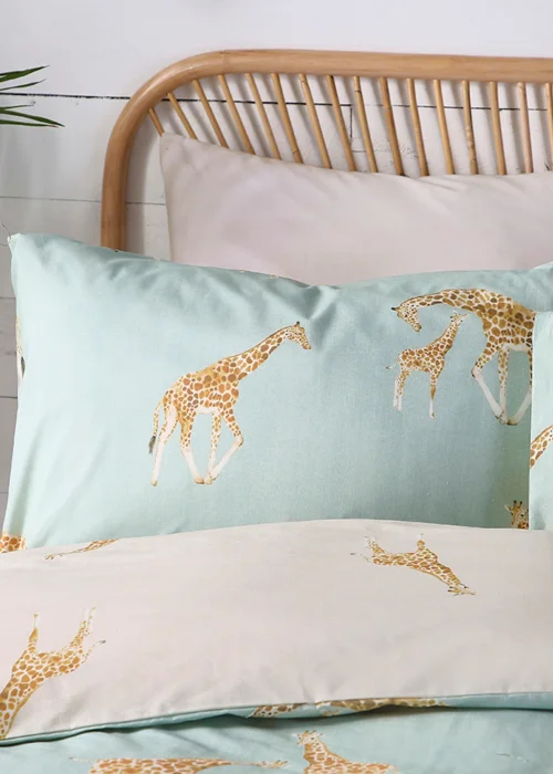 Fusion Milo Giraffe Blue Reversible Duvet Cover Set - Single Image 2