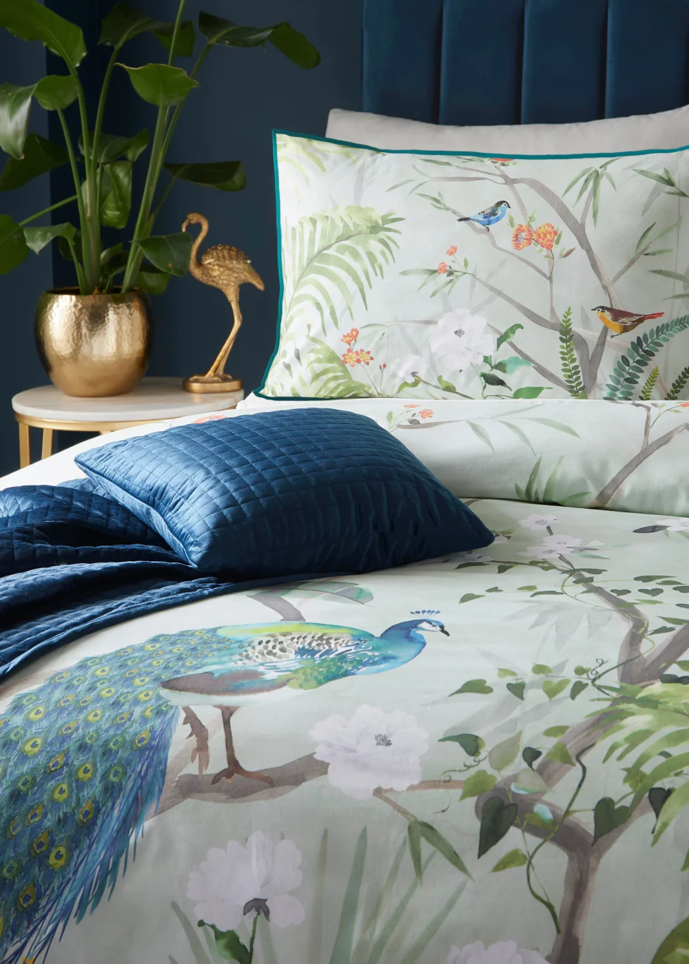 Soiree Peacock Jungle Sateen Multi Duvet Cover Set - Double Image 3