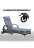 Outsunny Adjustable Wicker Rattan Sun Lounger (200cm x 73cm x 30-103cm) - No Size Image 4